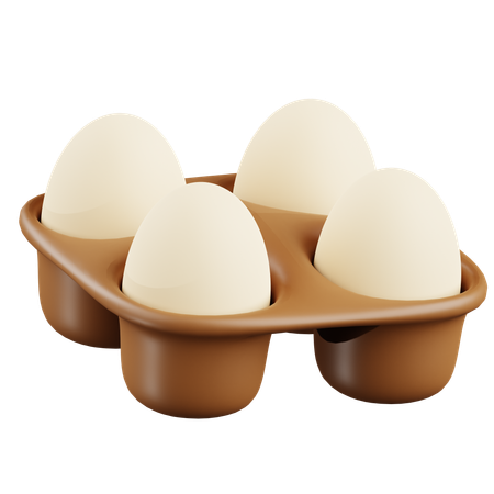 A Pack of Chicken Eggs  3D Icon