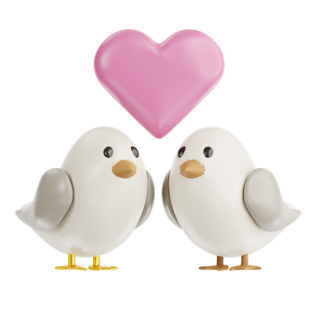 A Pair of Lovebirds  3D Icon