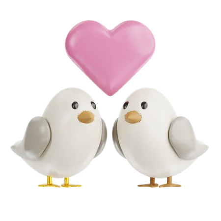 A Pair of Lovebirds  3D Icon