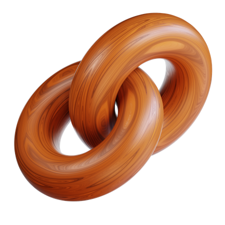 A Pair Wooden Rings  3D Icon