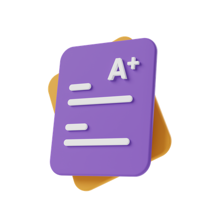 A Plus Grade  3D Icon