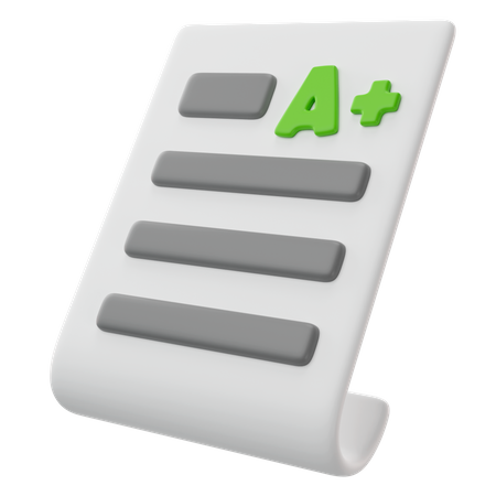 A Plus Grades  3D Icon