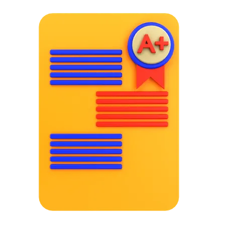 A Plus Report  3D Icon