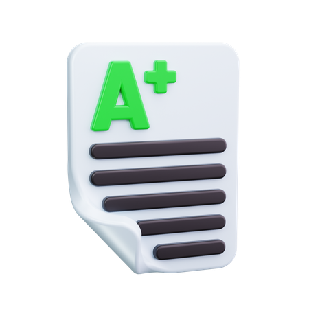 A Plus Result  3D Icon