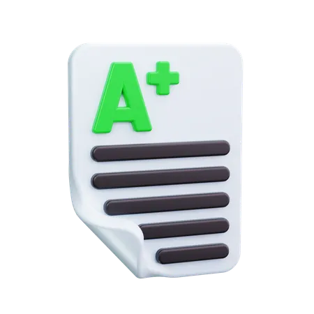 A Plus Result  3D Icon