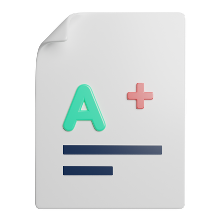 A Plus Result  3D Icon