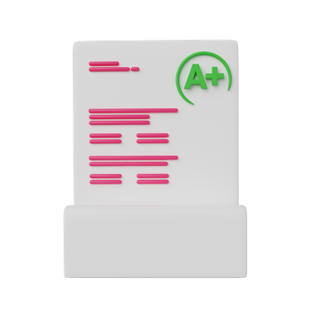 A Plus Result  3D Icon