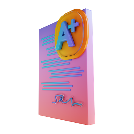 A Plus Result  3D Illustration