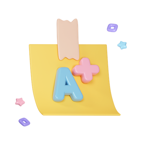 A Plus Result 3D Icon