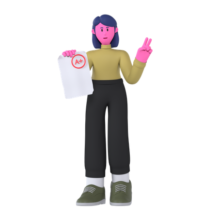 A plus Test Exam  3D Icon