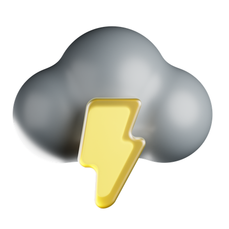 雷を伴う嵐の雲  3D Icon