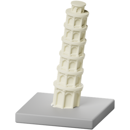 A torre inclinada de pisa  3D Icon