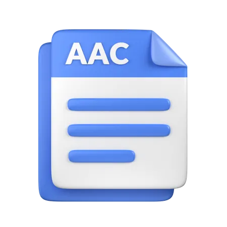 3 D AAC File Icon 3D Icon