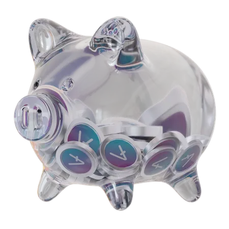 Aave (AAVE) Clear Glass Piggy Bank 3D Icon