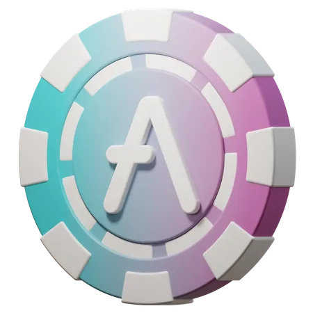 Puce Aave (AAVE)  3D Icon