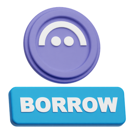 Aave 借りる  3D Icon