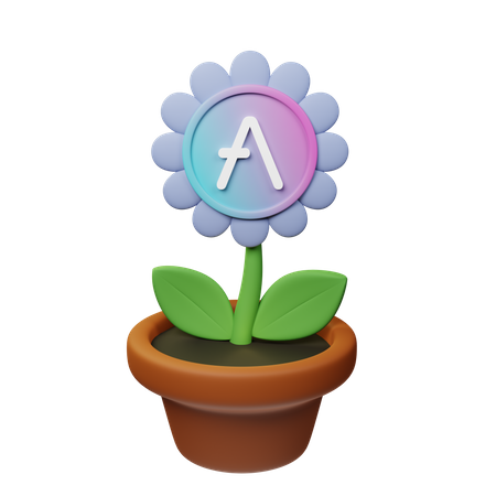Aave Crypto Plant Pot  3D Icon
