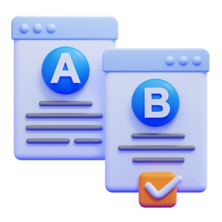 AB Testing  3D Icon