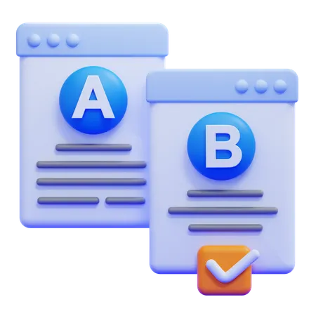 AB Testing  3D Icon