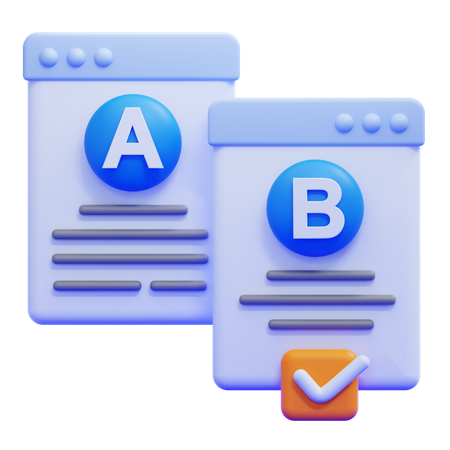 AB Testing  3D Icon