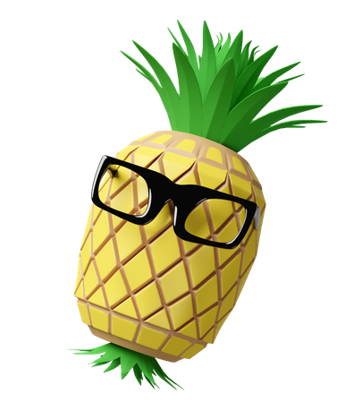 Abacaxi com óculos de sol  3D Icon