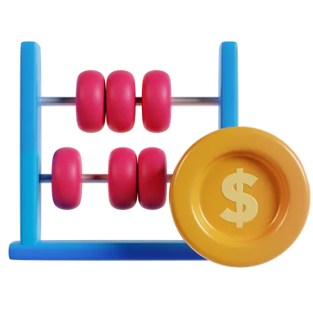 Ábaco e crescimento financeiro  3D Icon