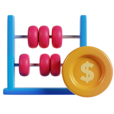 Ábaco y crecimiento financiero  3D Icon