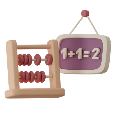 Abacus Kids Toy Math Classroom Education Concept 3 D Icon Rendering Illustration 3D Icon