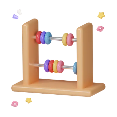 Cute Colorful Abacus Icon Cute Smooth On Pastel Background Arithmetic Game Learn Counting Number Concept Finance Education Icon Symbol Clipping Path 3 D Render Illustration 3D Icon