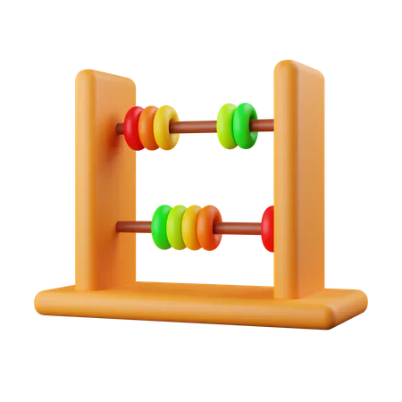 3 D Abacus Arithmetic Game Learn Counting Number Concept Finance Education Isolated On Background Icon Symbol Clipping Path 3 D Render Illustration 3D Icon