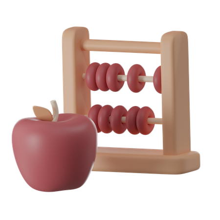 Abacus And Apple  3D Icon