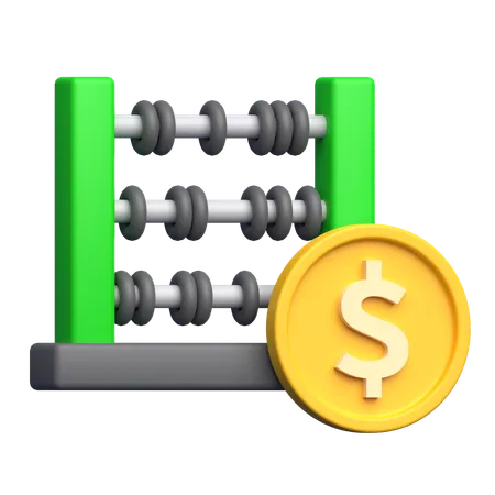 Abacus Calculation  3D Icon