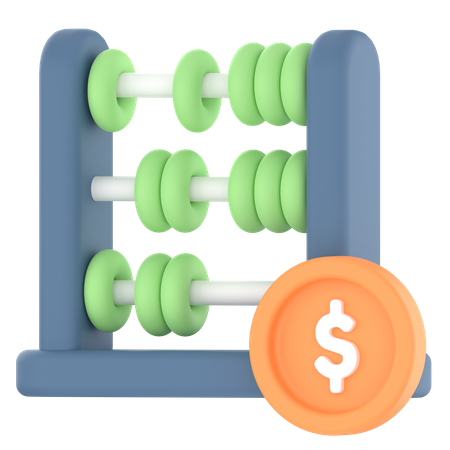 Abacus calculation  3D Icon