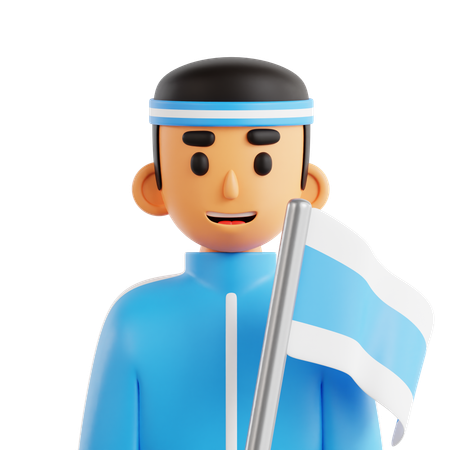 Portador de la bandera  3D Icon