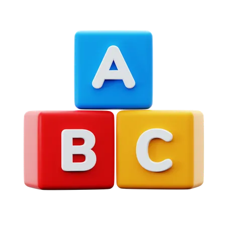 Abc Alphabet Colorful Cube For Kids Kindergarten Letter Learning 3 D Icon Illustration Render Design 3D Icon