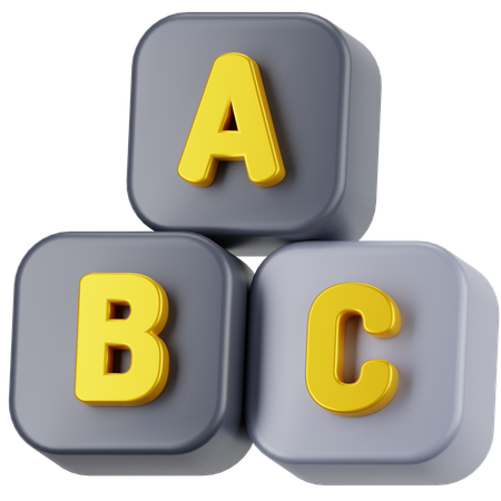 ABC Block  3D Icon