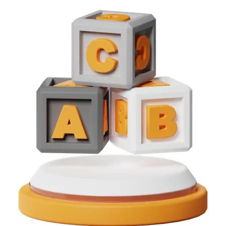 ABC Block  3D Icon