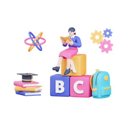 Abc blocks  3D Illustration