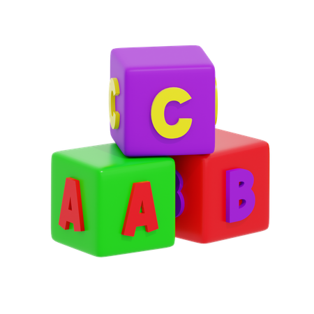 ABC Colored Cube  3D Icon
