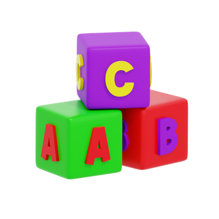 ABC Colored Cube  3D Icon