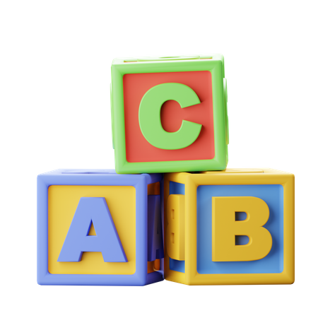 Cube abc  3D Icon
