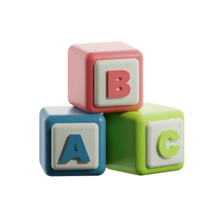 Alphabet Cube Student School 3D Icon