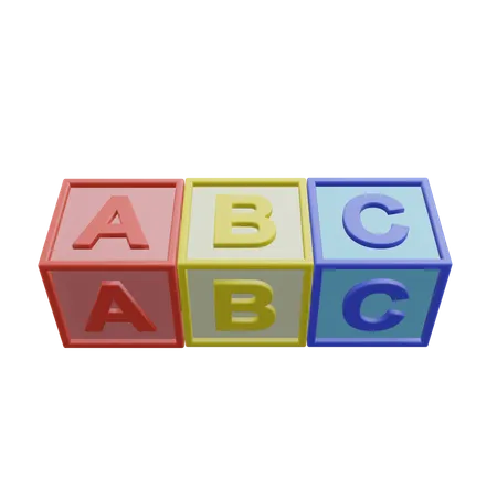 ABC Alphabet Alphabet At The Block 3 D Icon Illustration With Transparent Background 3D Icon