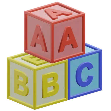 ABC Alphabet Alphabet At The Block 3 D Icon Illustration With Transparent Background 3D Icon