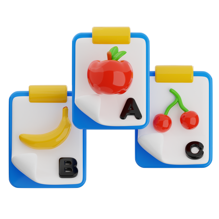 Notas adhesivas abc  3D Icon