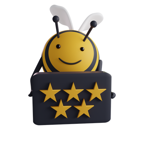 Abeille avec comité d'examen  3D Icon