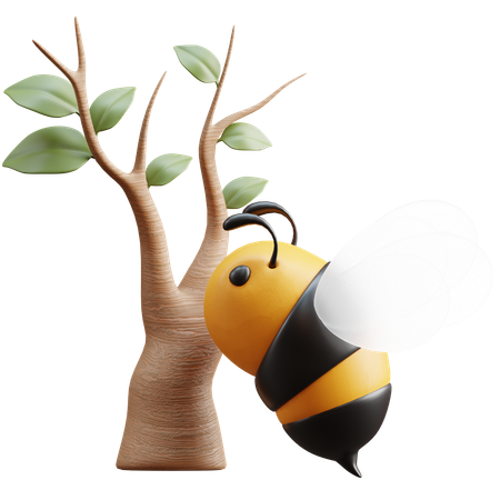 Abeille et arbre  3D Icon