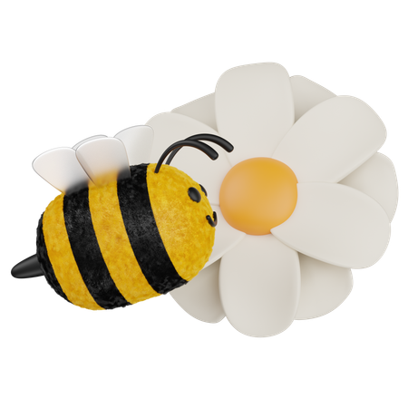 Abeille sur une fleur  3D Icon