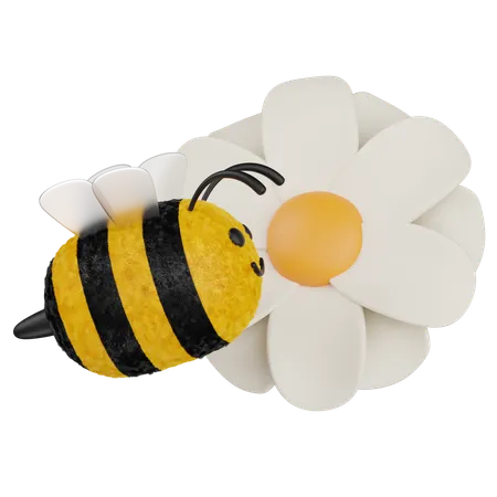 Abeille sur une fleur  3D Icon