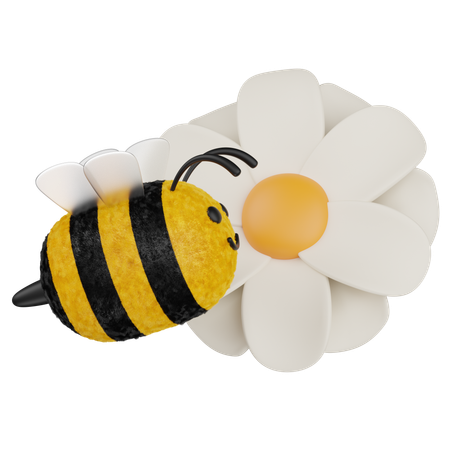 Abeja en flor  3D Icon